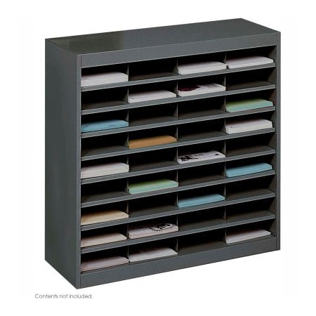 Safco 36 Compartment Steel Literature Organizer - Black 9221BLR